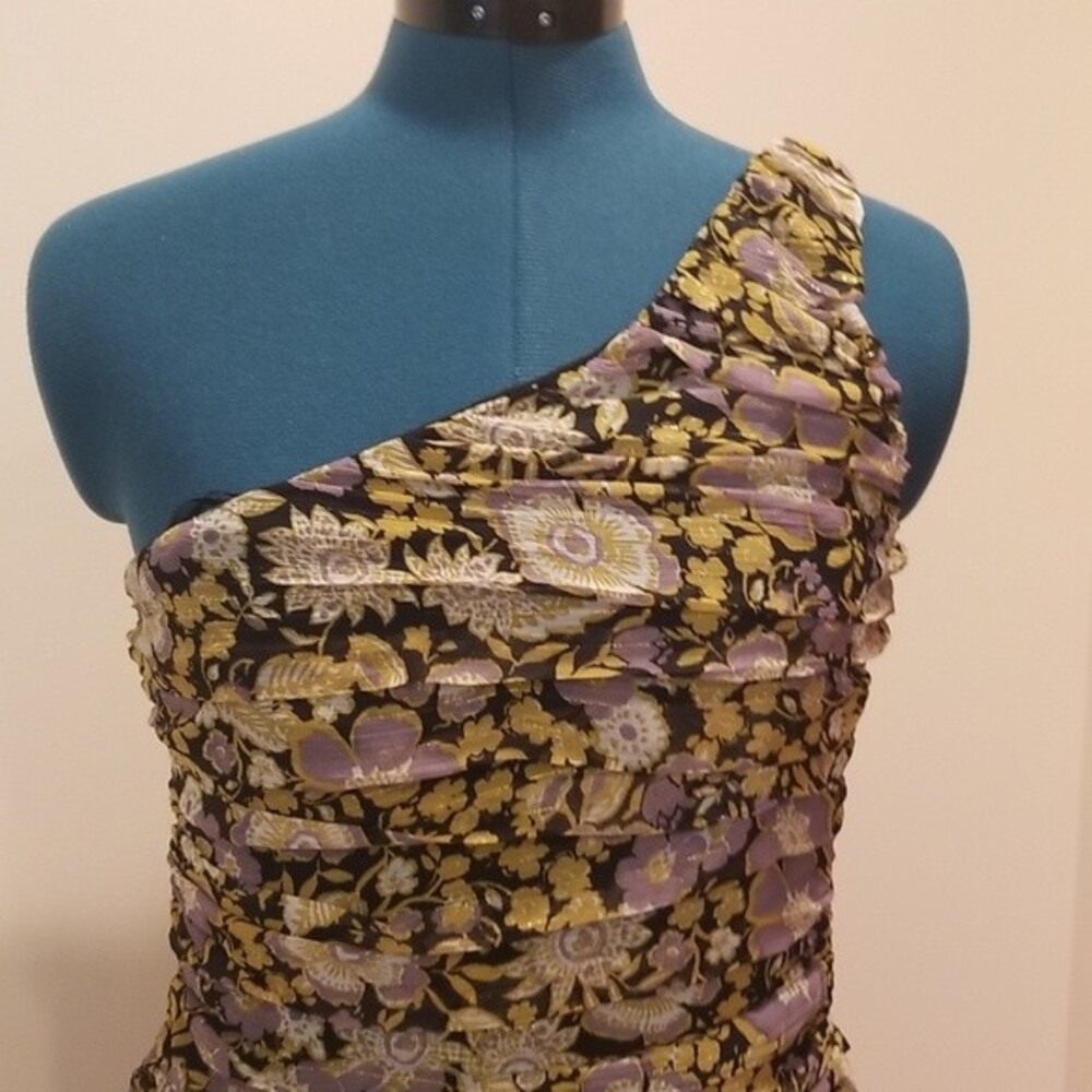 Zara Floral One Shoulder Mini Dress size M New With Tag - Picture 3 of 14